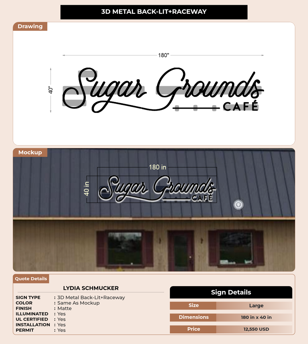 CUSTOM MOCKUP SIGN FOR Lydia Schmucker