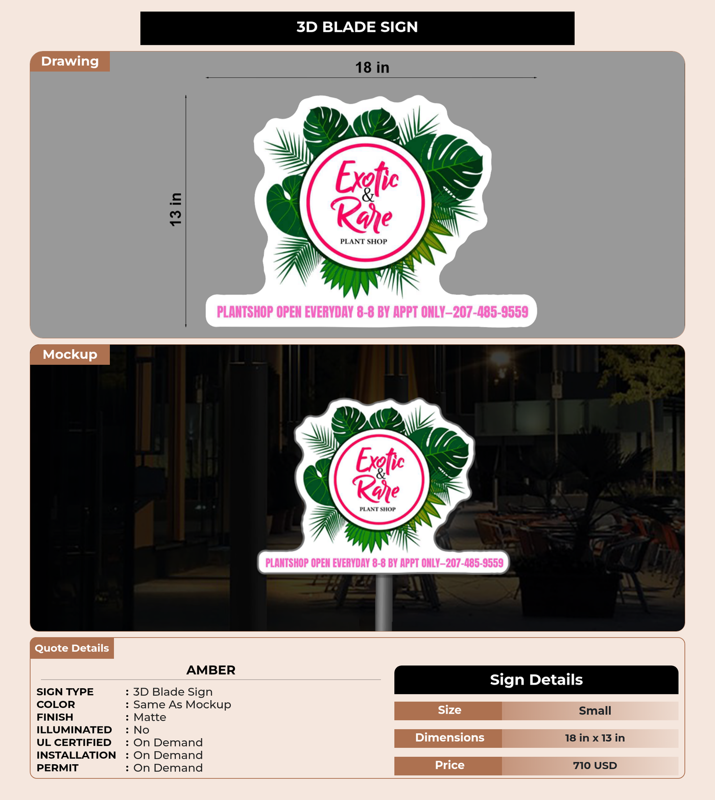 CUSTOM MOCKUP SIGN FOR Amber