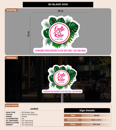 CUSTOM MOCKUP SIGN FOR Amber