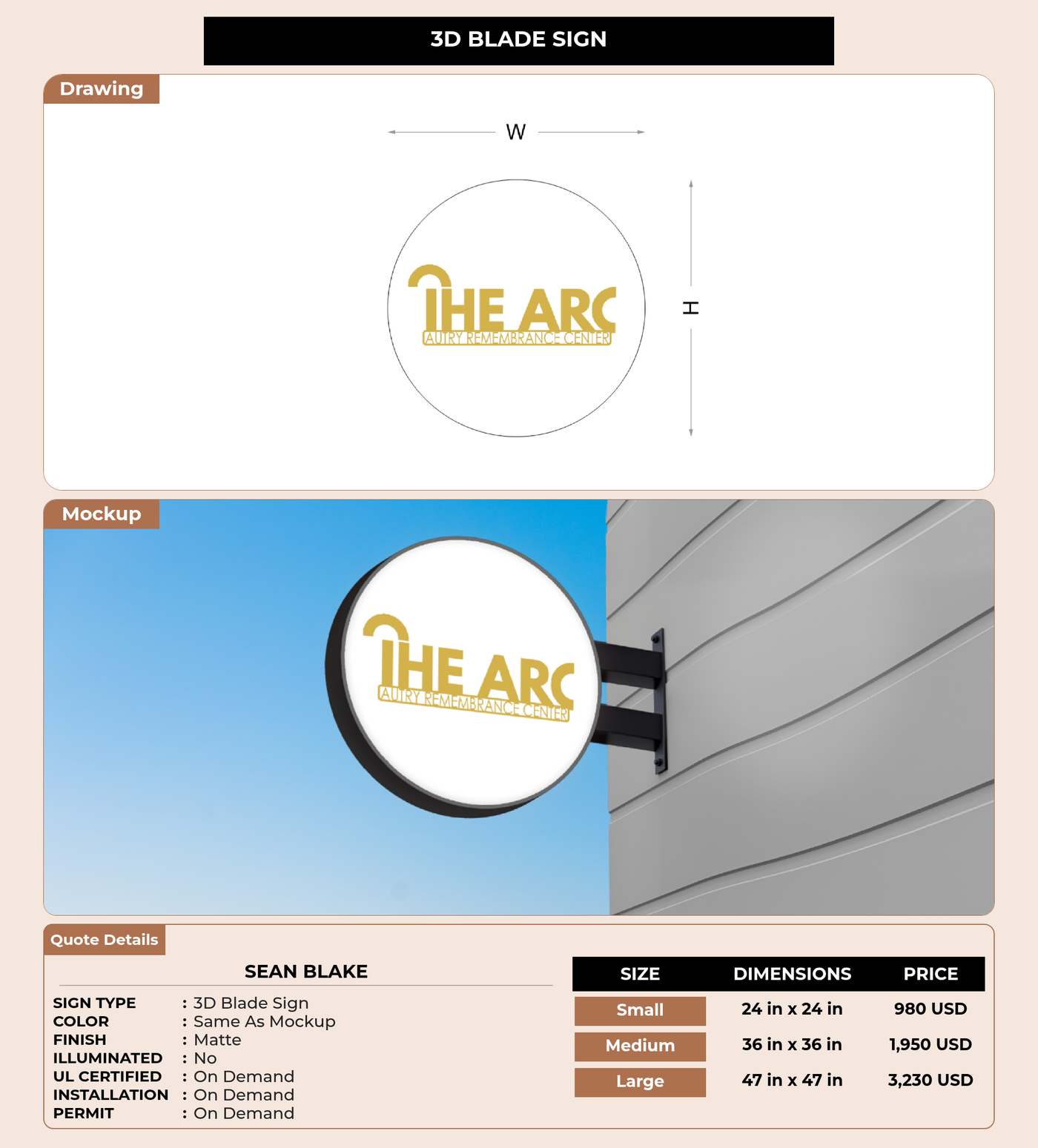 CUSTOM MOCKUP SIGN FOR Sean Blake