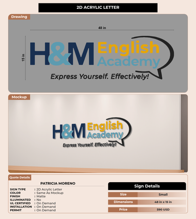 CUSTOM MOCKUP SIGN FOR Patricia Moreno