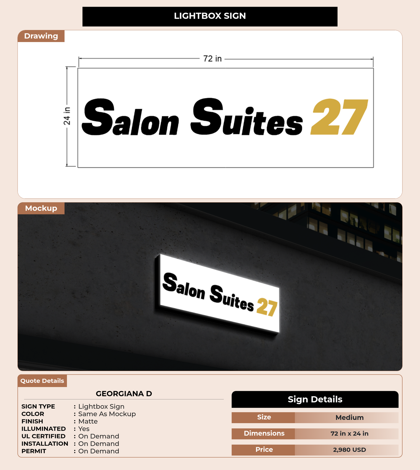 CUSTOM MOCKUP SIGN FOR Georgiana d