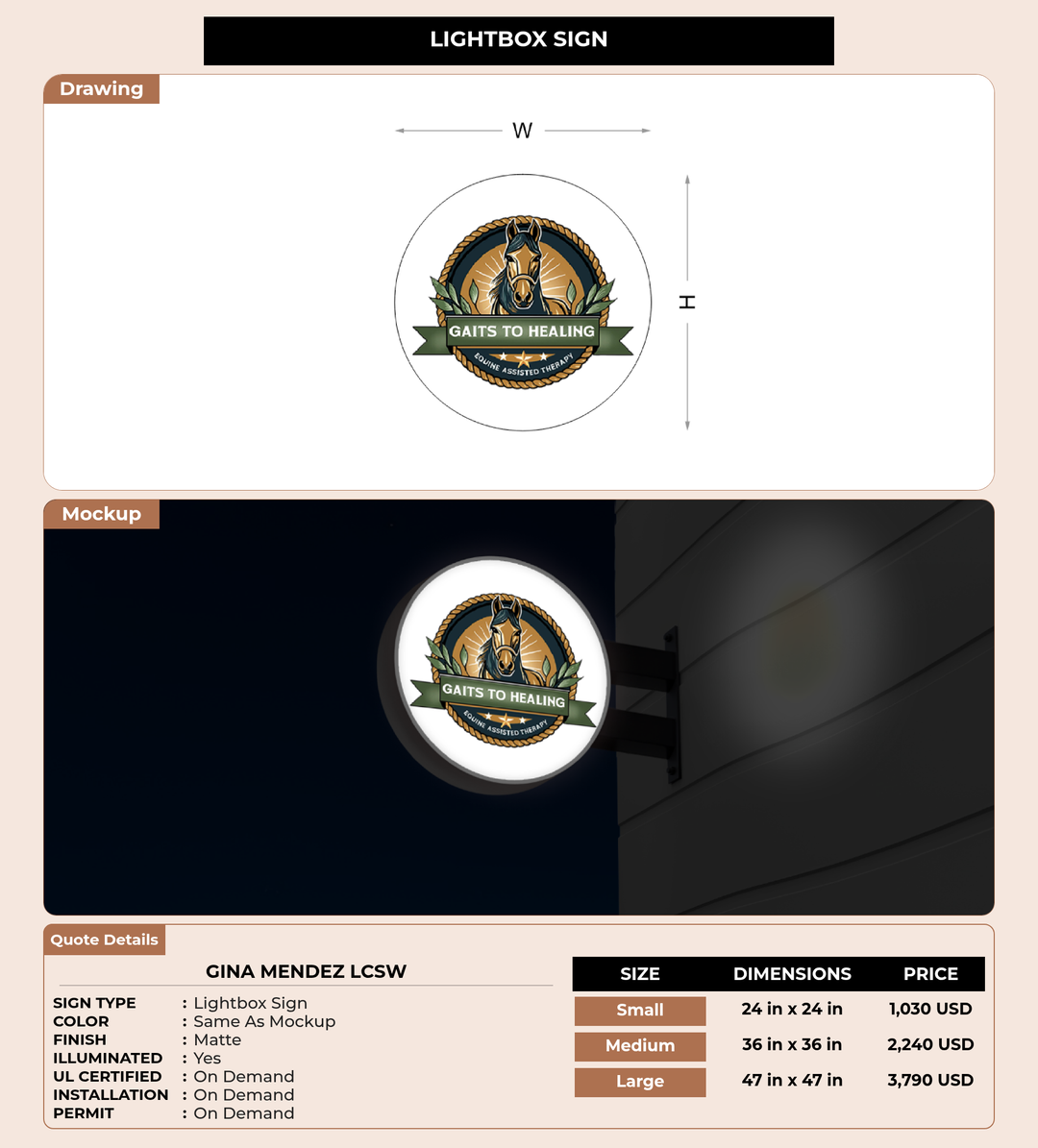 CUSTOM MOCKUP SIGN FOR Gina Mendez LCSW