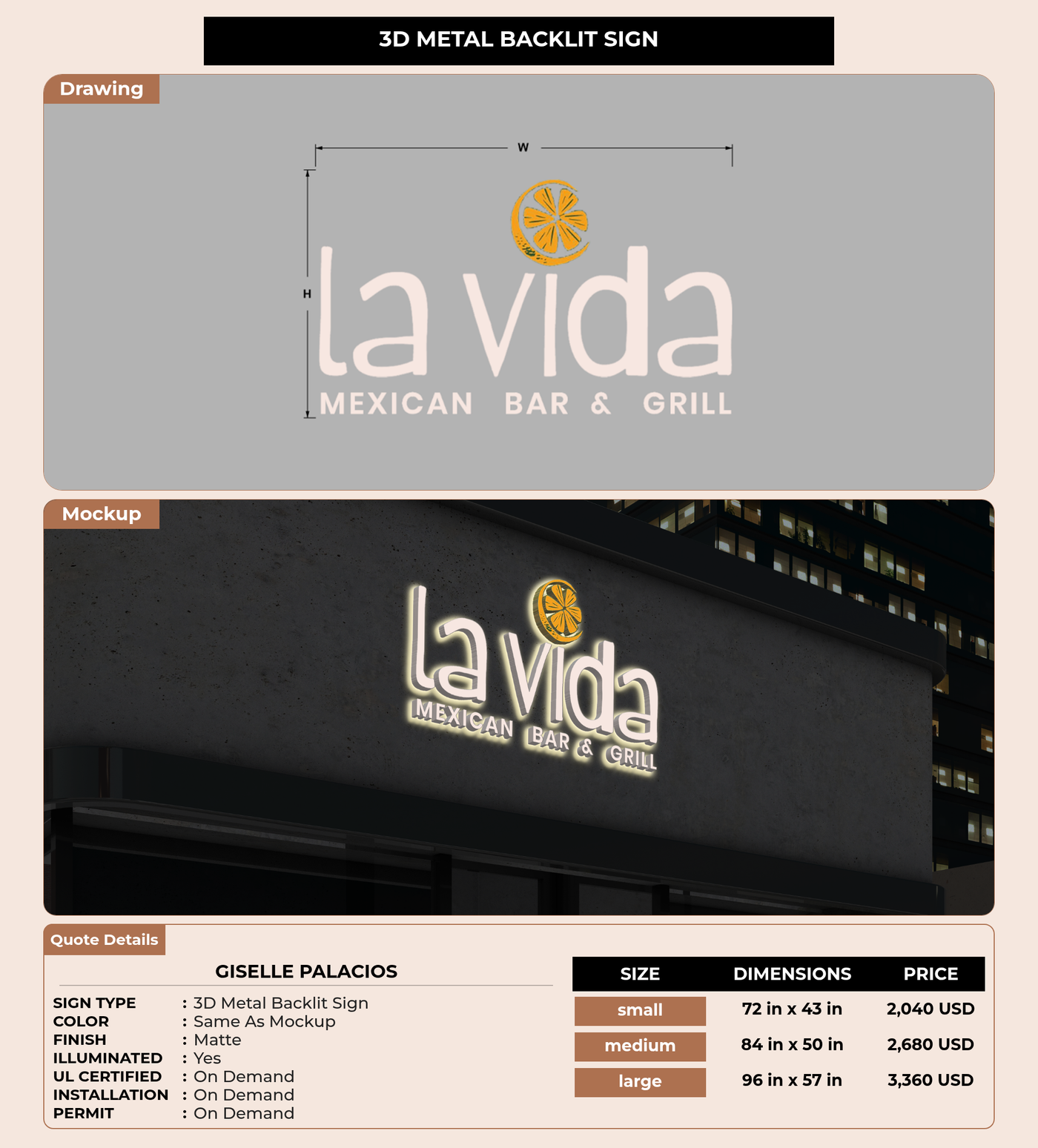CUSTOM MOCKUP SIGN FOR Giselle Palacios