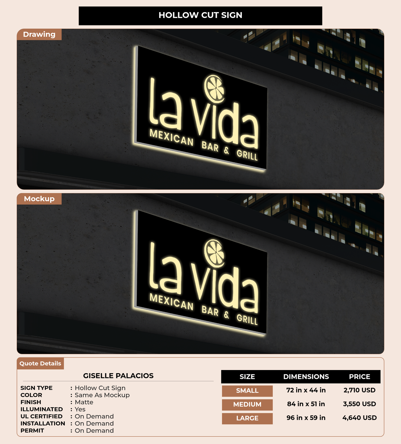 CUSTOM MOCKUP SIGN FOR Giselle Palacios