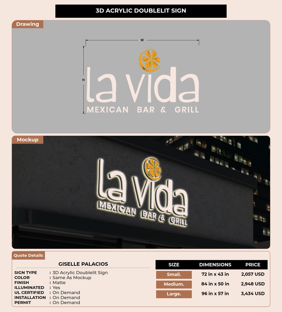 CUSTOM MOCKUP SIGN FOR Giselle Palacios