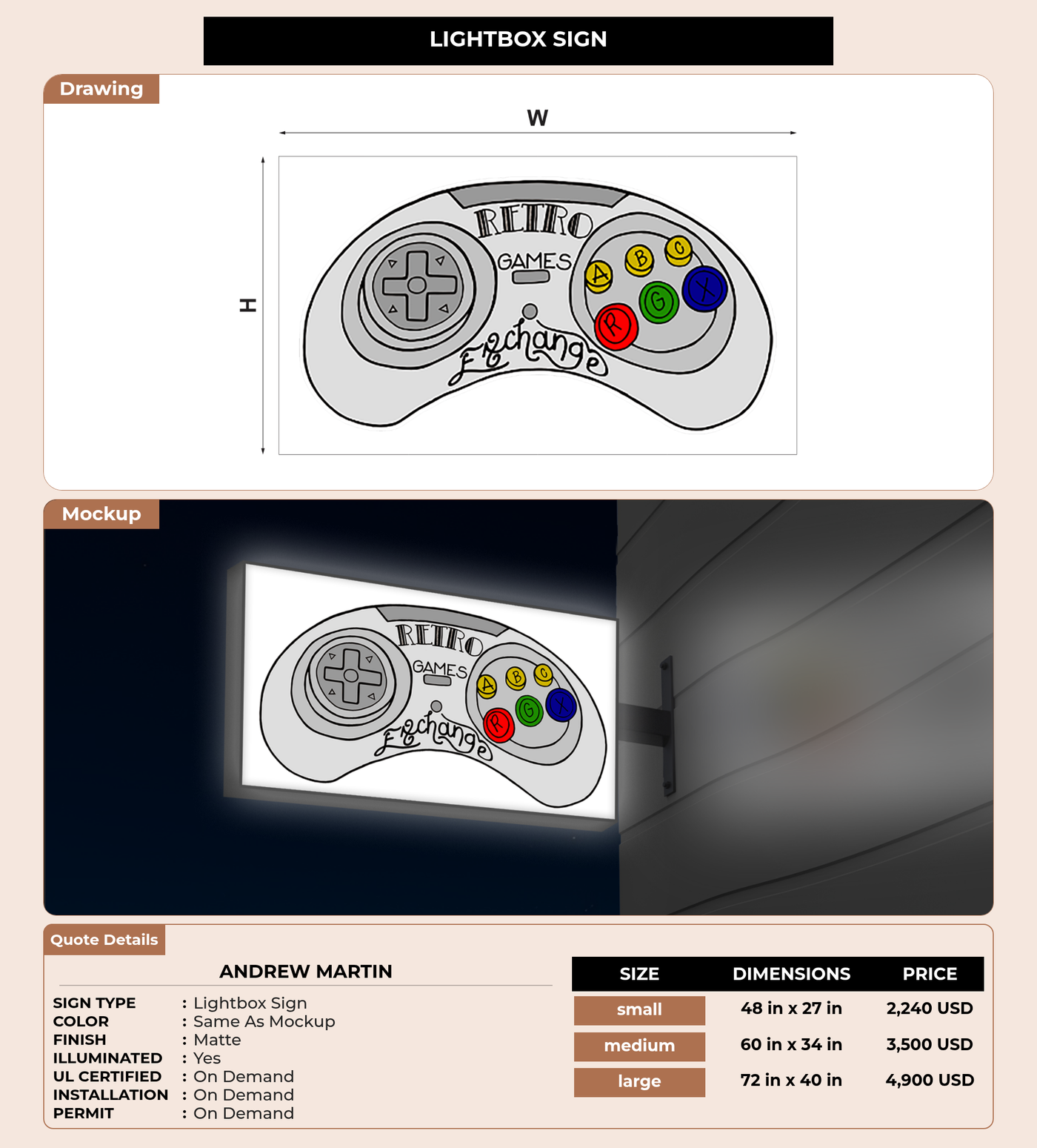 CUSTOM MOCKUP SIGN FOR Andrew Martin