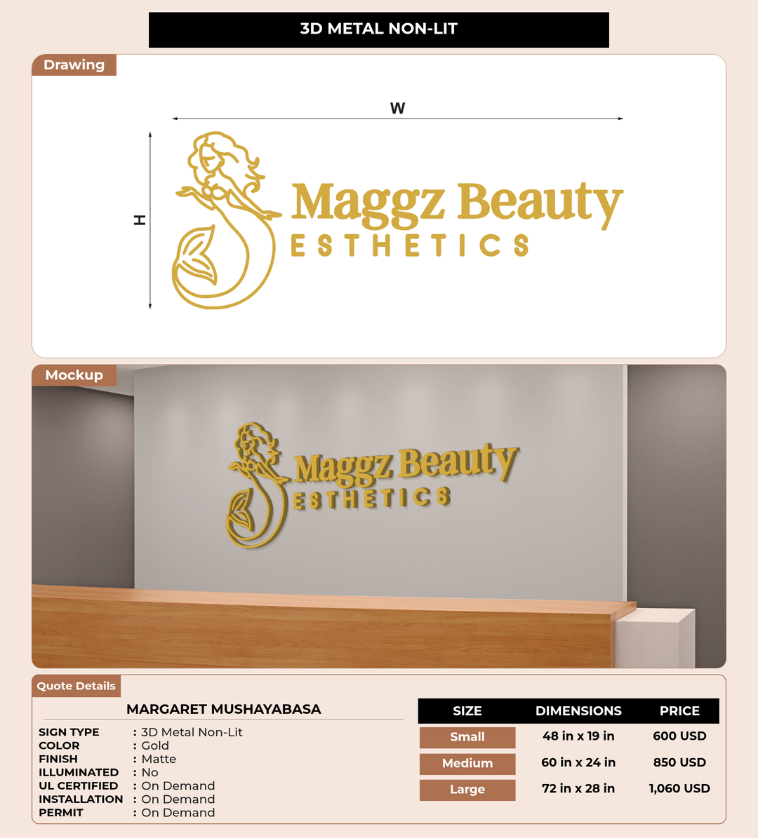 CUSTOM MOCKUP SIGN FOR Margaret Mushayabasa