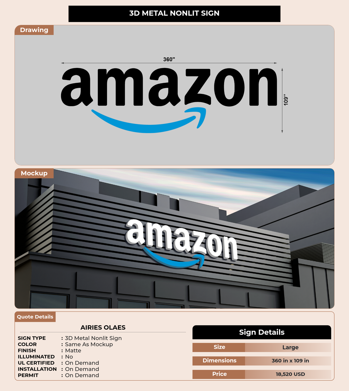 CUSTOM MOCKUP SIGN FOR Airies Olaes