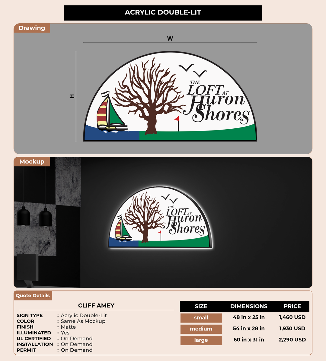 CUSTOM MOCKUP SIGN FOR Cliff Amey