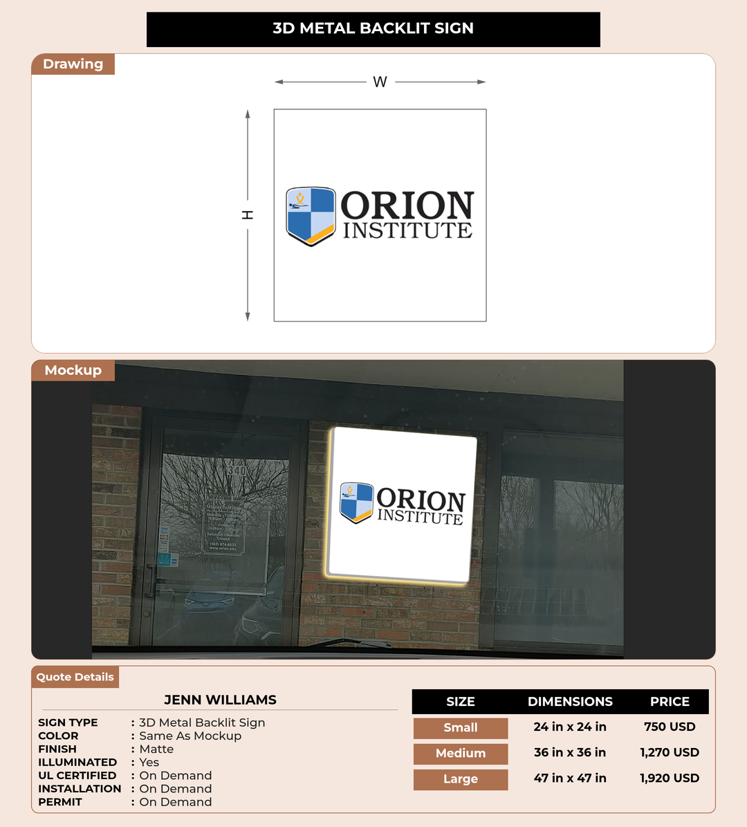 CUSTOM MOCKUP SIGN FOR Jenn Williams