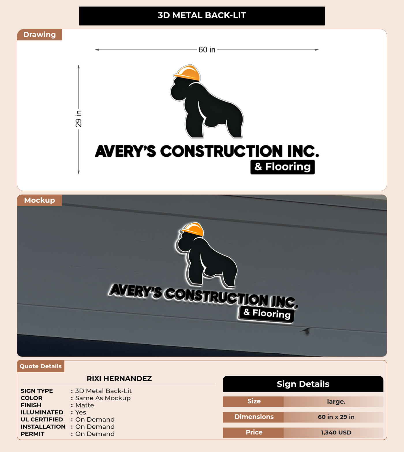 CUSTOM MOCKUP SIGN FOR Rixi Hernandez