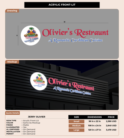 CUSTOM MOCKUP SIGN FOR Jerry Olivier