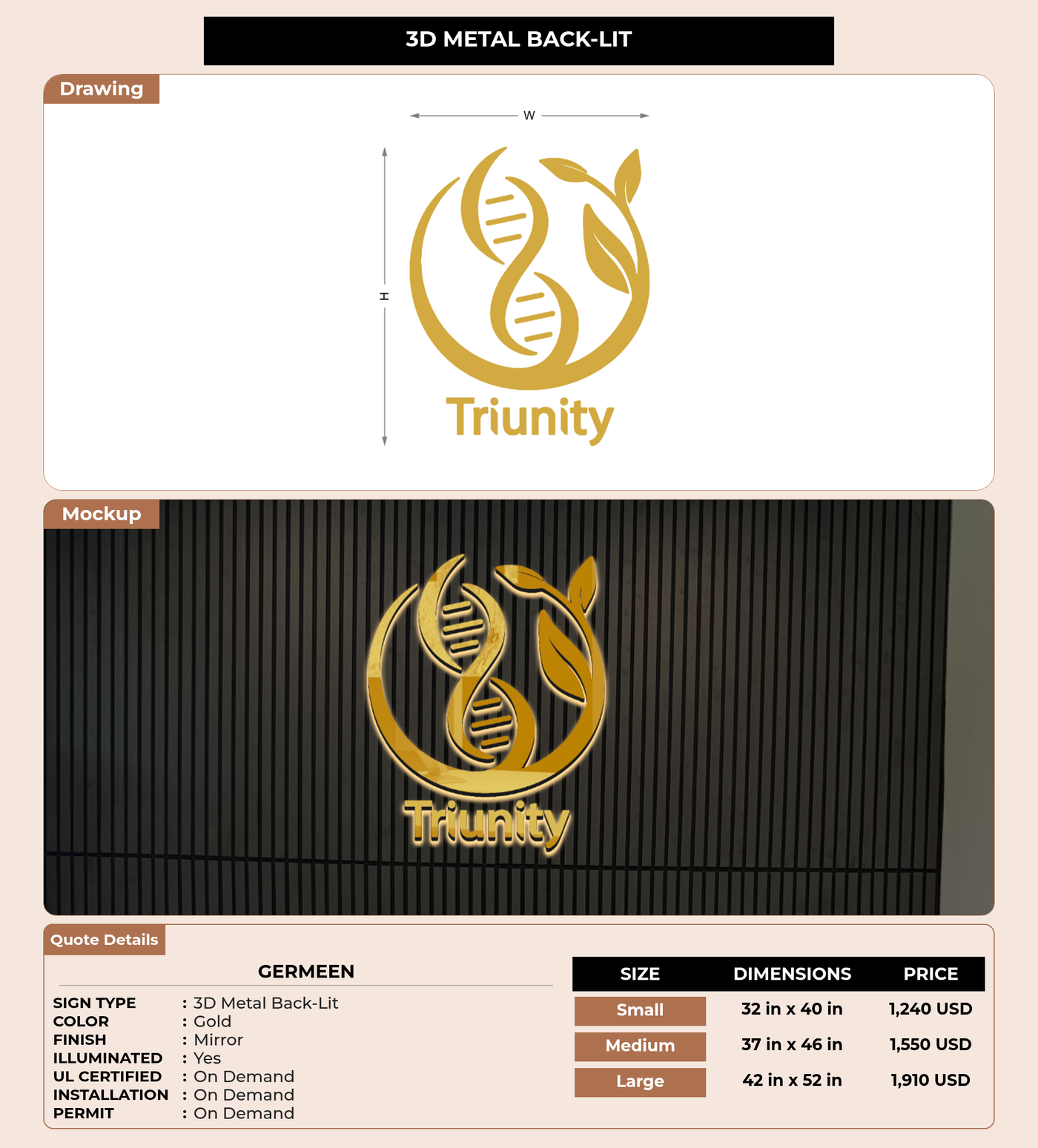 CUSTOM MOCKUP SIGN FOR Germeen