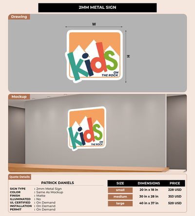 CUSTOM MOCKUP SIGN FOR Patrick Daniels