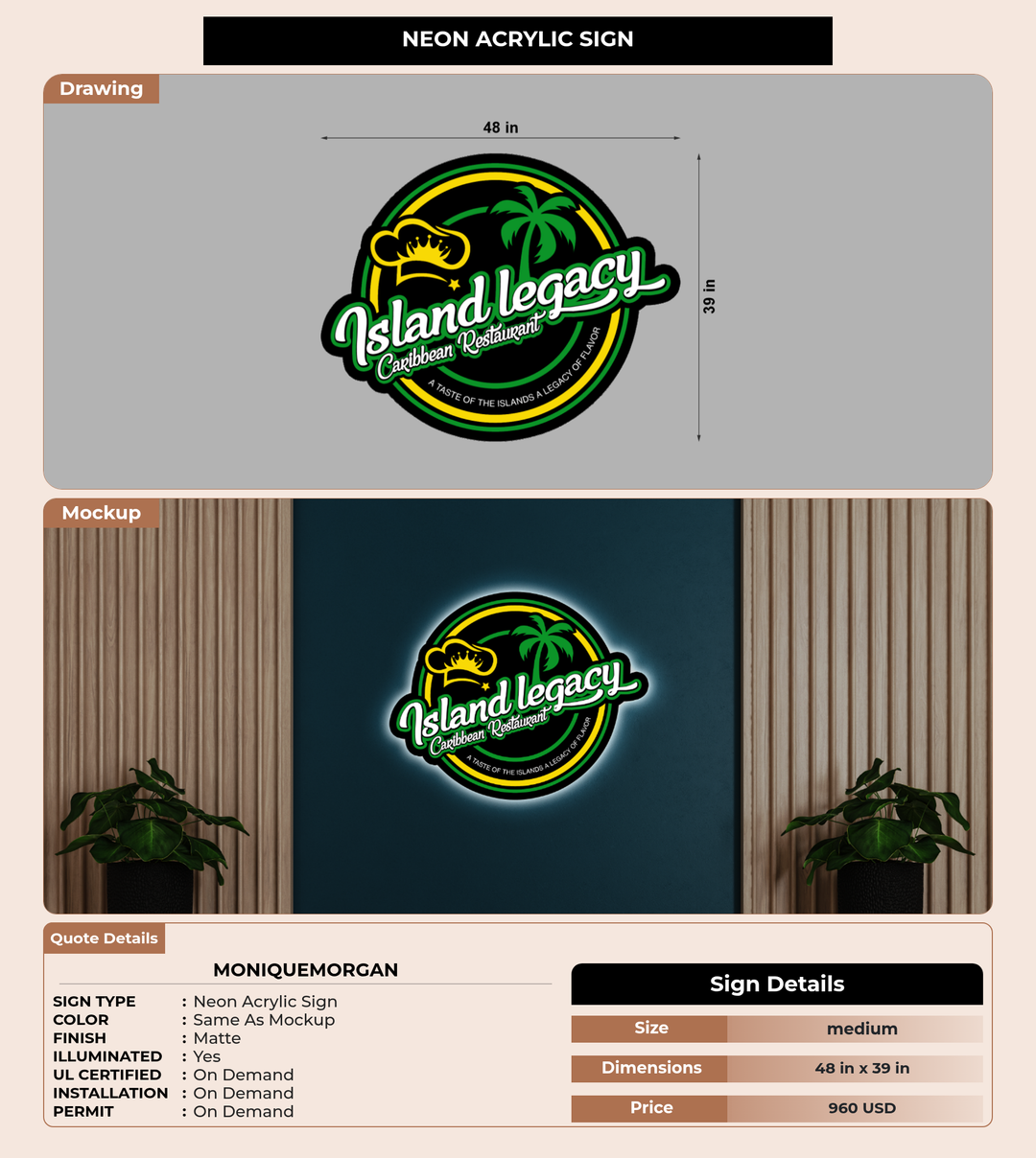 CUSTOM MOCKUP SIGN FOR Moniquemorgan