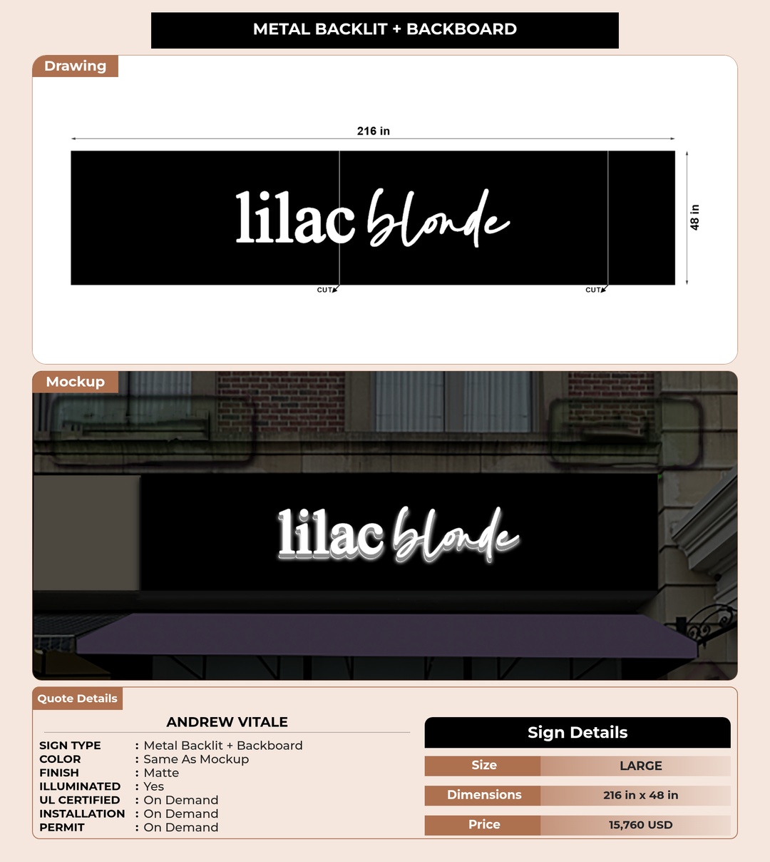 CUSTOM MOCKUP SIGN FOR Andrew Vitale