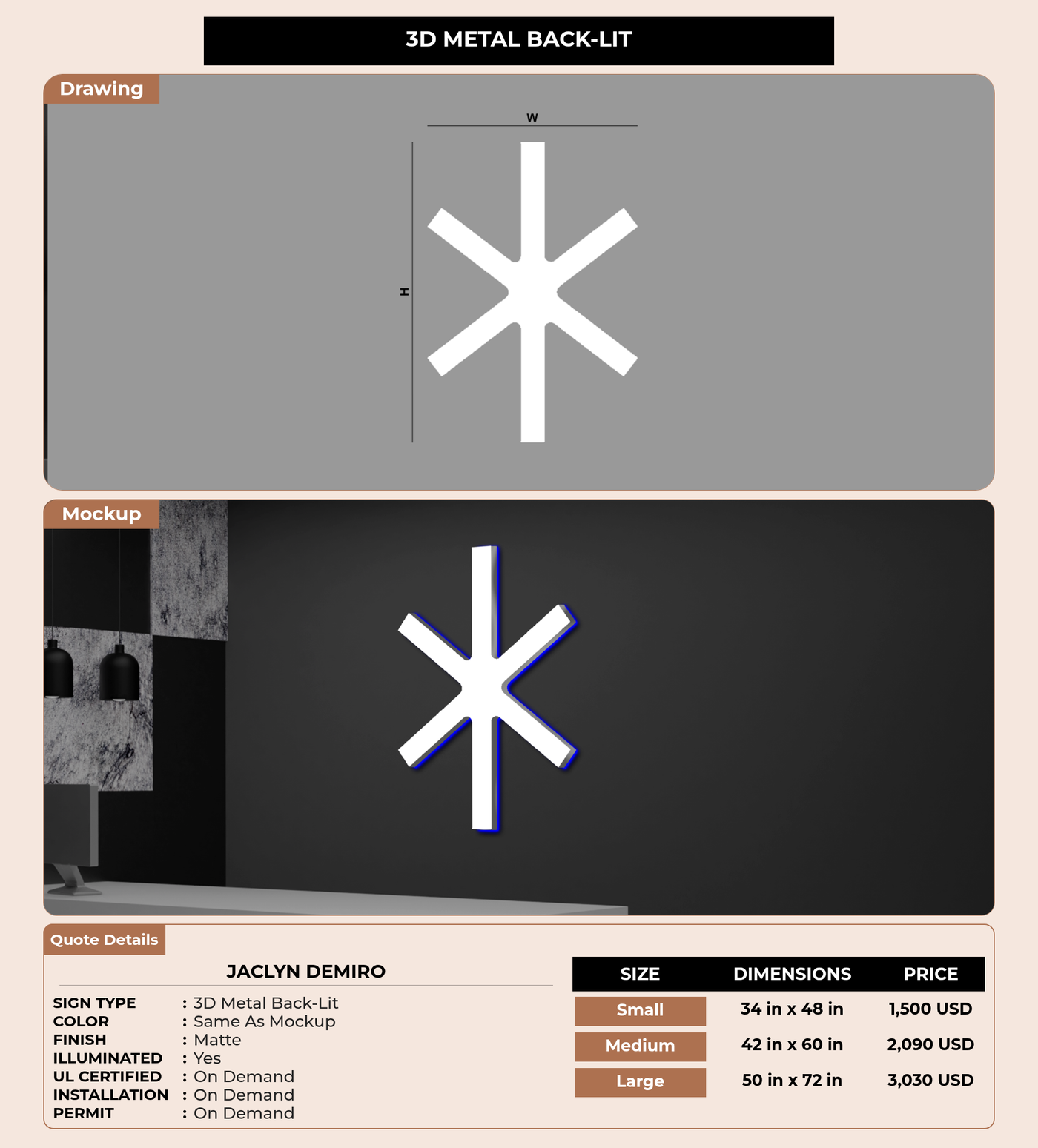 CUSTOM MOCKUP SIGN FOR Jaclyn DeMiro