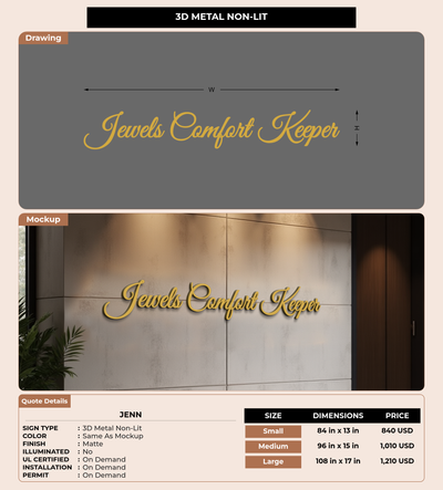 CUSTOM MOCKUP SIGN FOR Jenn