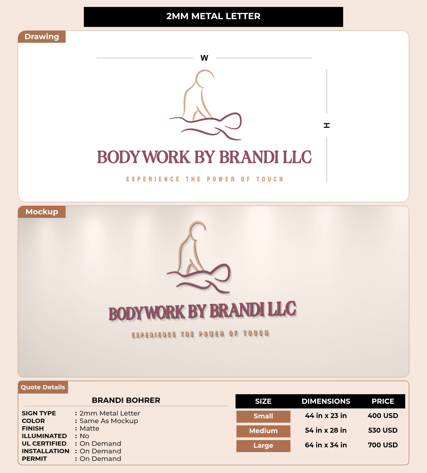 CUSTOM MOCKUP SIGN FOR Brandi Bohrer
