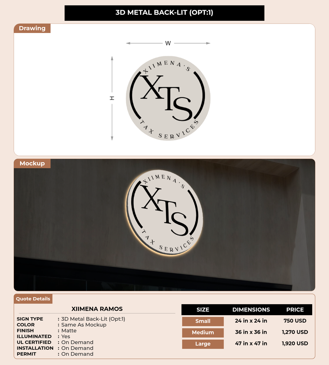 CUSTOM MOCKUP SIGN FOR Xiimena Ramos