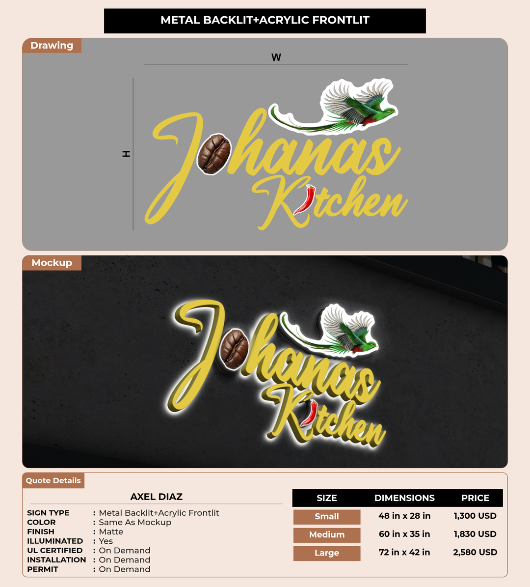 40% DEPOSIT LINK CUSTOM MOCKUP SIGN FOR Axel Diaz