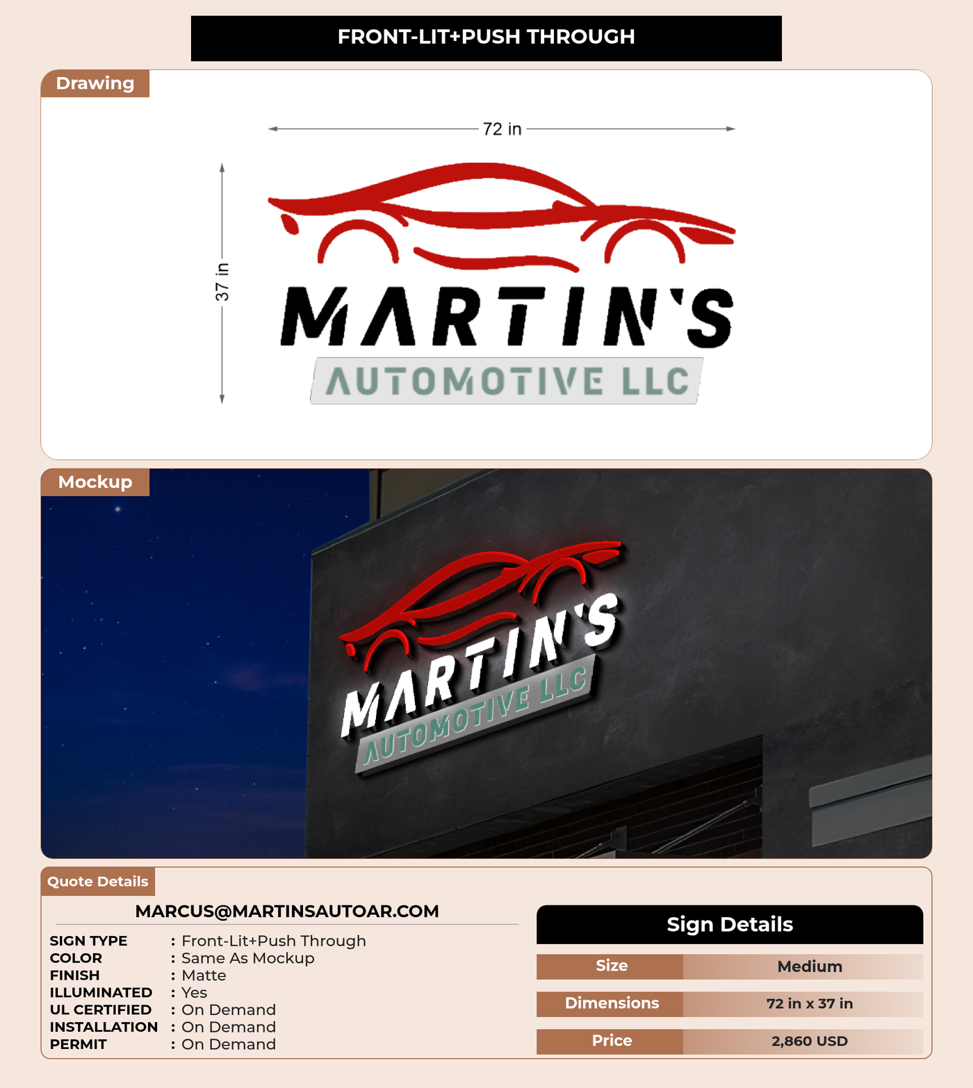 CUSTOM MOCKUP SIGN FOR marcus@martinsautoar.com