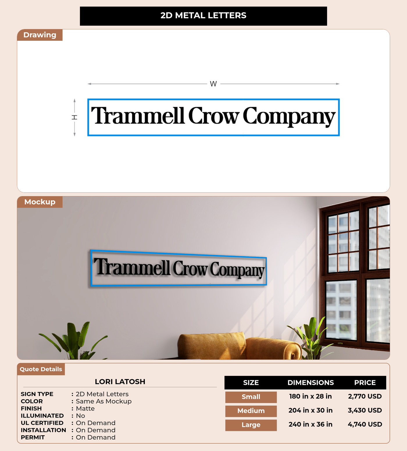 CUSTOM MOCKUP SIGN FOR Lori Latosh