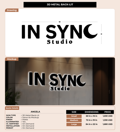 CUSTOM MOCKUP SIGN FOR Angela