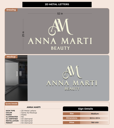 CUSTOM MOCKUP SIGN FOR Anna Marti