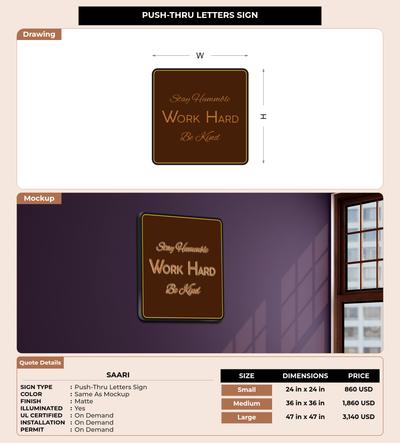 CUSTOM MOCKUP SIGN FOR Saari