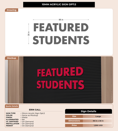 CUSTOM MOCKUP SIGN FOR Erin Gall