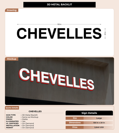 CUSTOM MOCKUP SIGN FOR Chevelles