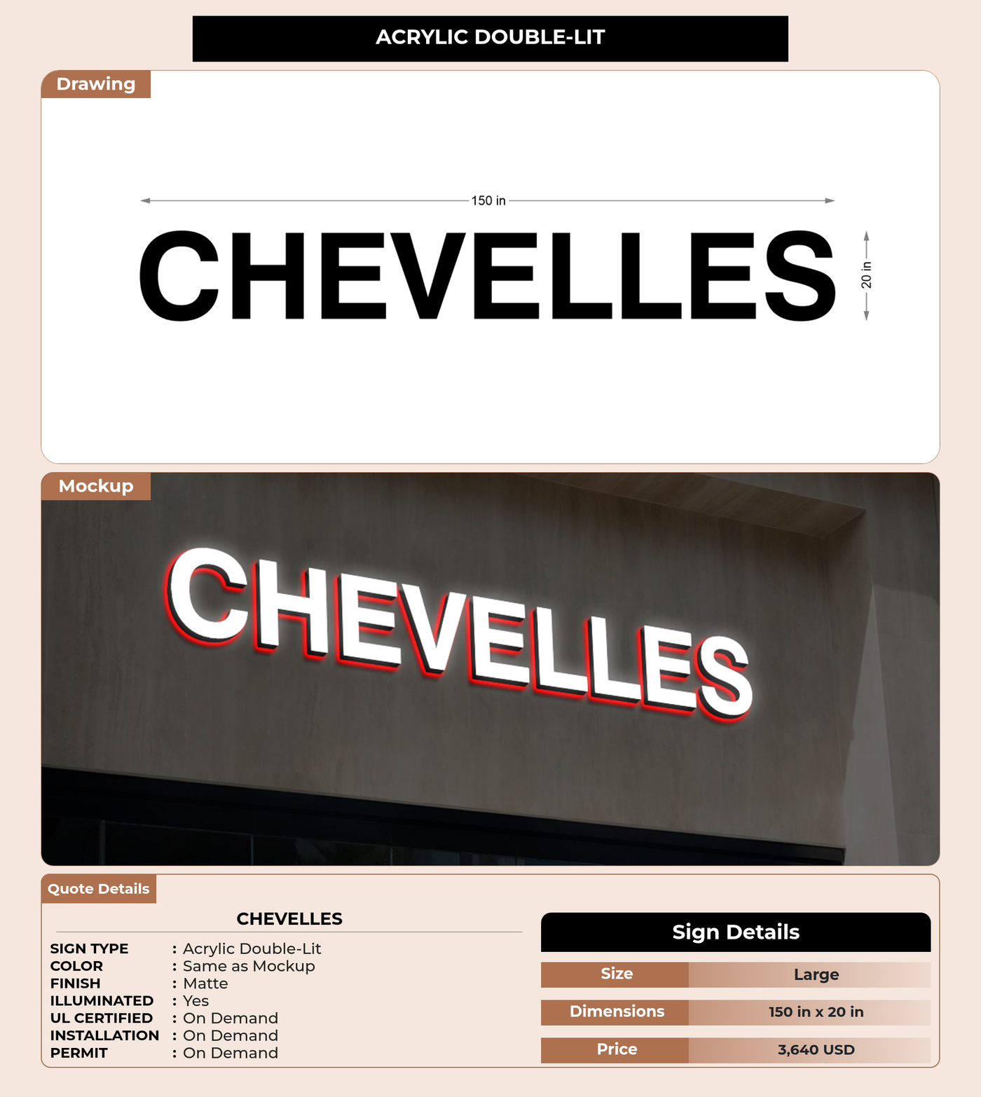 CUSTOM MOCKUP SIGN FOR Chevelles