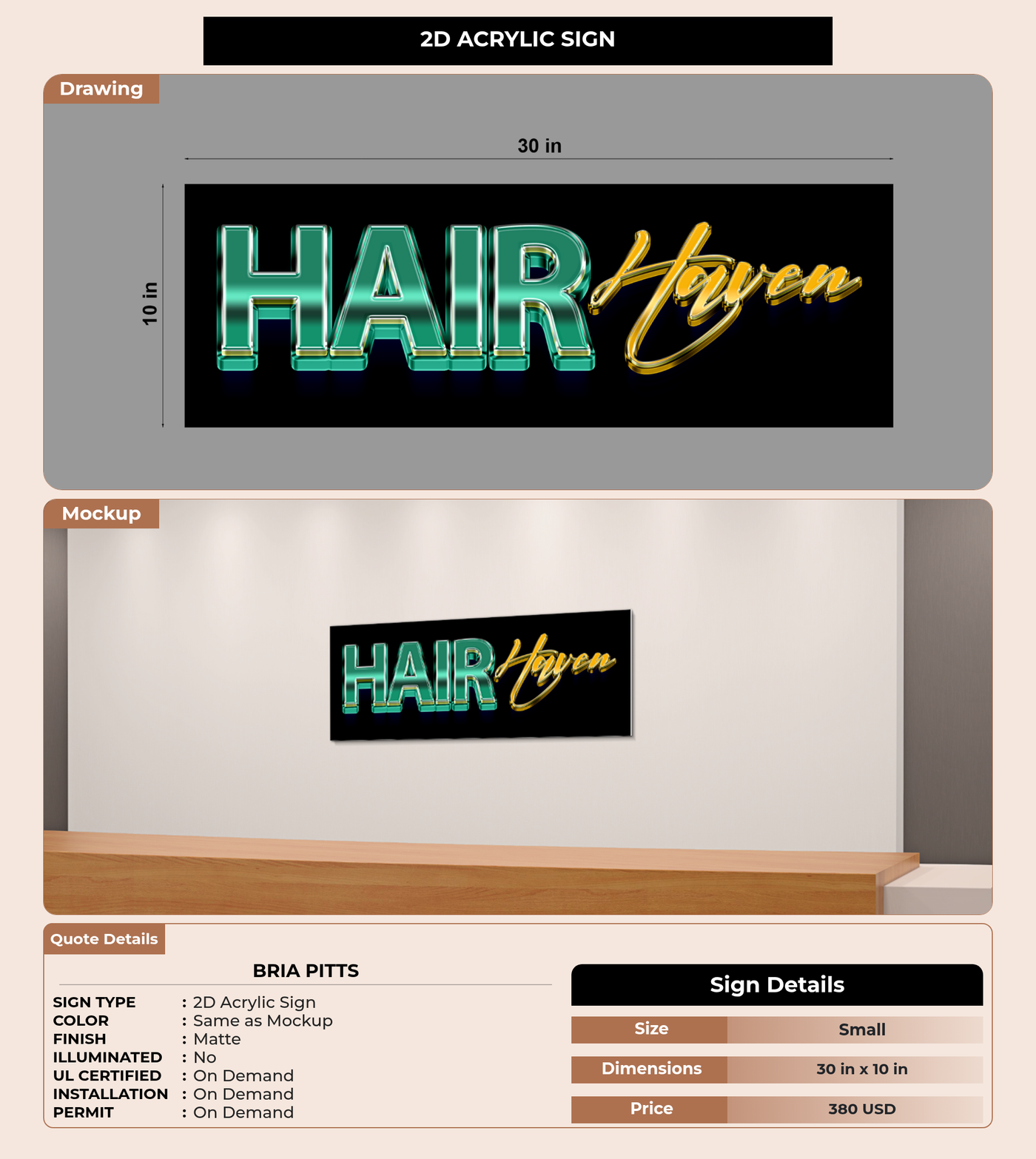 CUSTOM MOCKUP SIGN FOR Bria Pitts