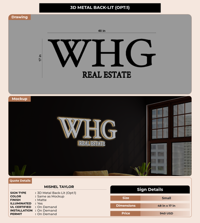 CUSTOM MOCKUP SIGN FOR Mishel Taylor