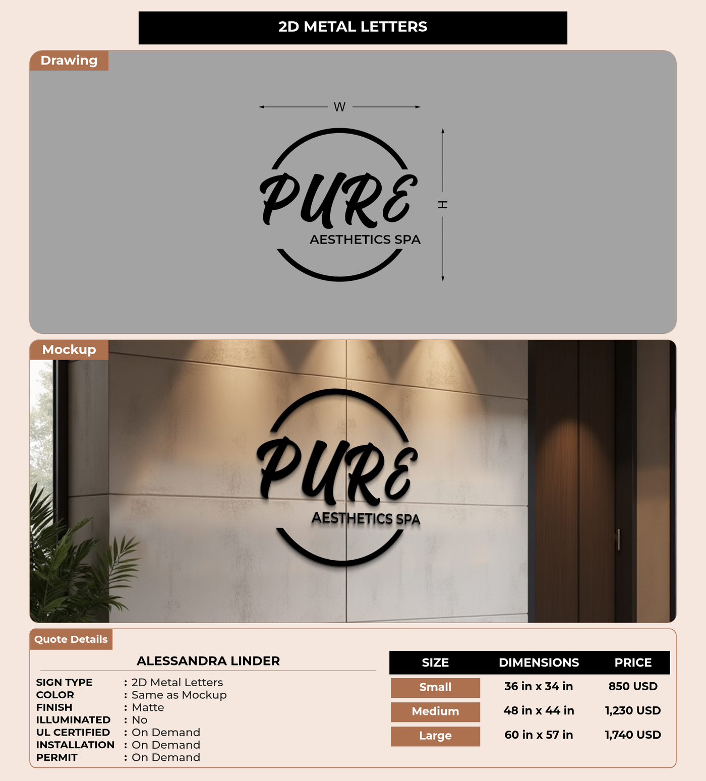 CUSTOM MOCKUP SIGN FOR Alessandra Linder