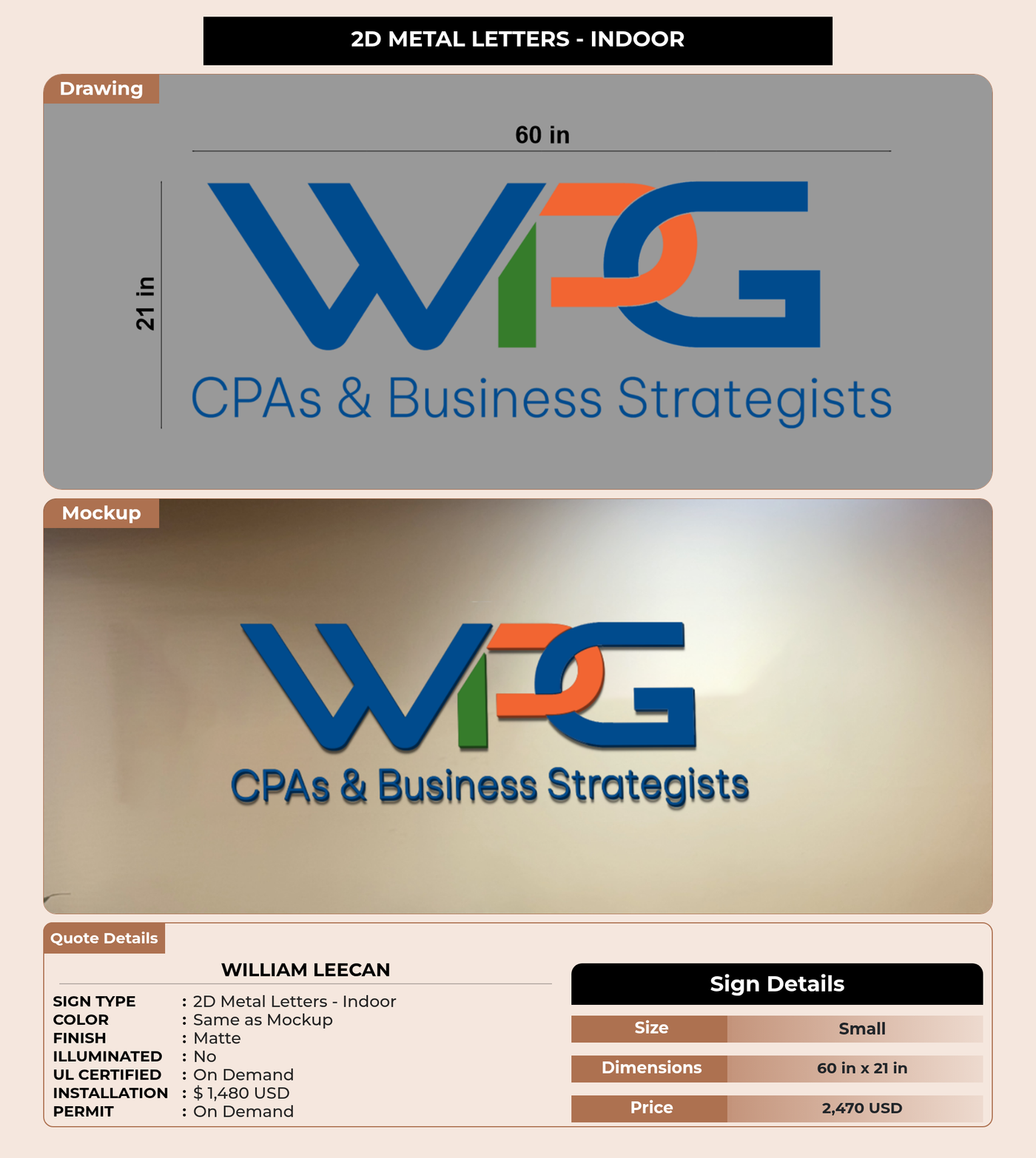 CUSTOM MOCKUP SIGN FOR William Leecan