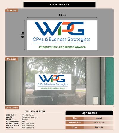 CUSTOM MOCKUP SIGN FOR William Leecan