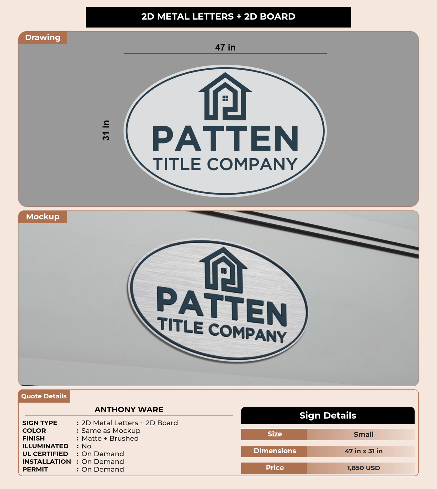 CUSTOM MOCKUP SIGN FOR Anthony Ware