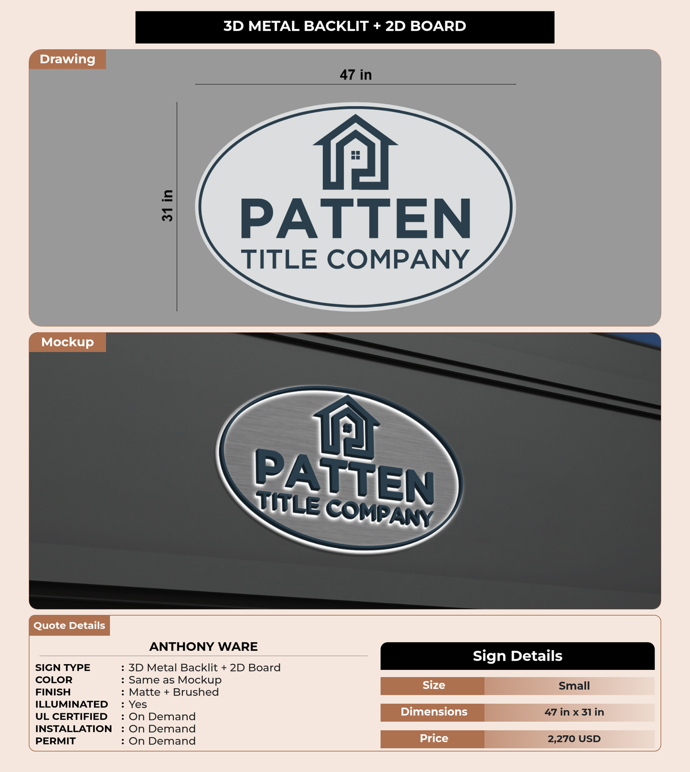 CUSTOM MOCKUP SIGN FOR Anthony Ware