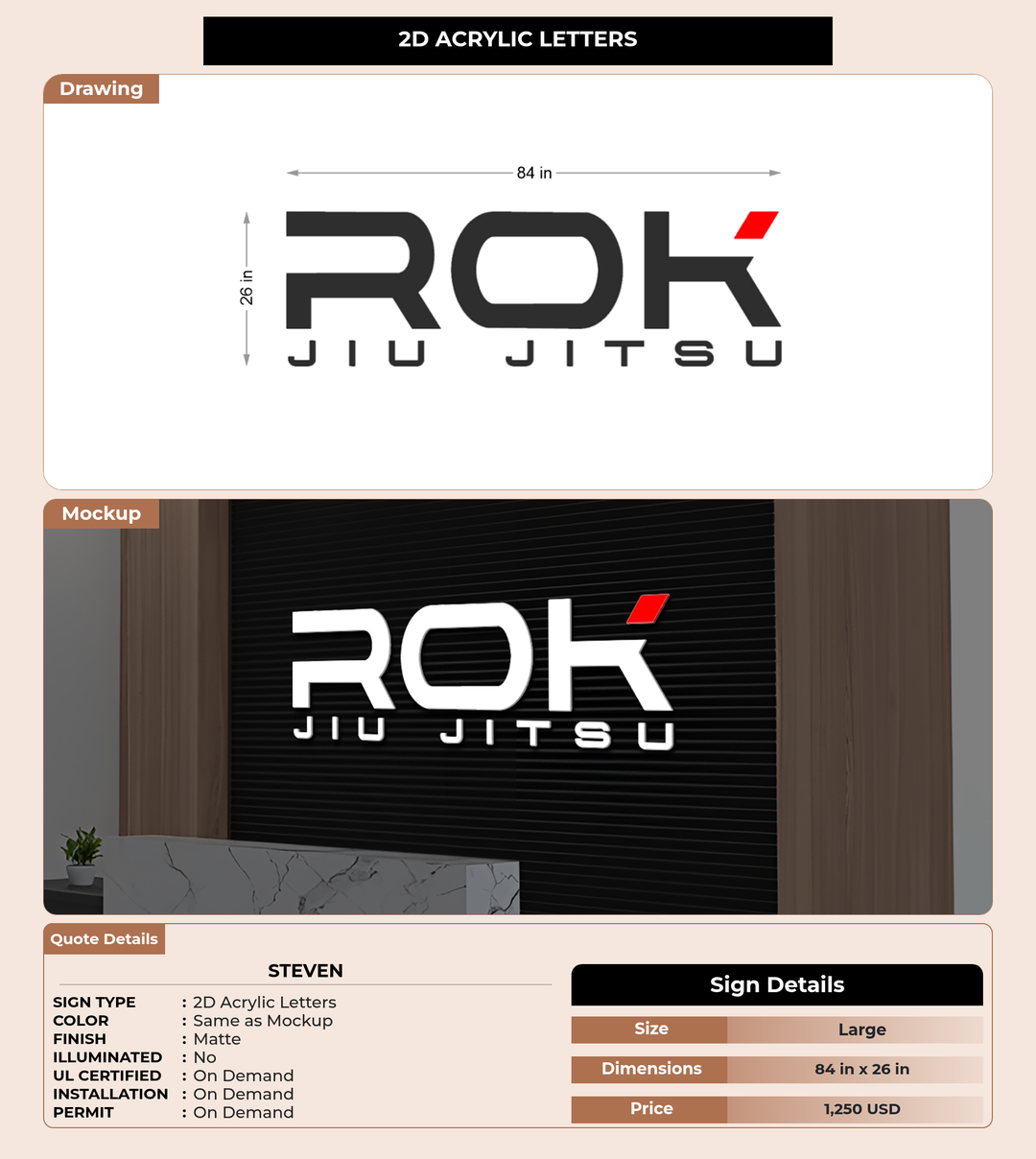 CUSTOM MOCKUP SIGN FOR Steven