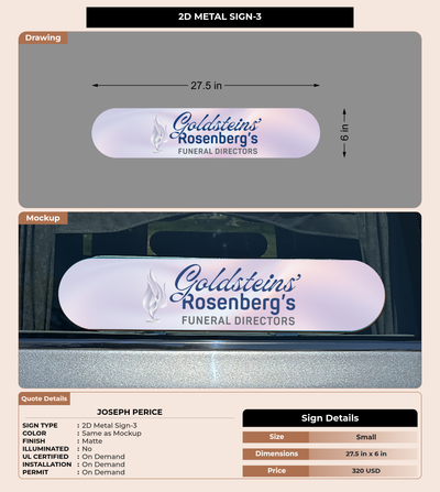 CUSTOM MOCKUP SIGN FOR Joseph Perice