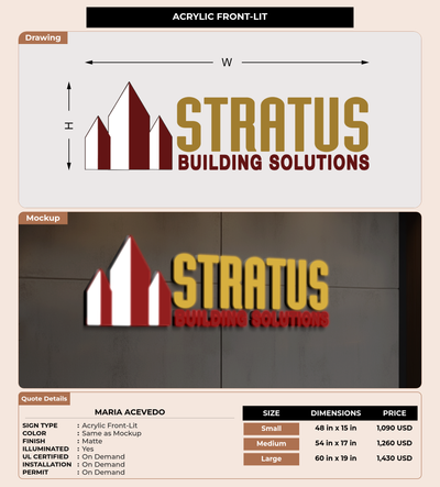 CUSTOM MOCKUP SIGN FOR Maria acevedo