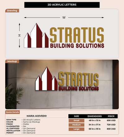 CUSTOM MOCKUP SIGN FOR Maria acevedo