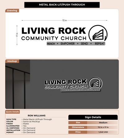 CUSTOM MOCKUP SIGN FOR Ron Williams