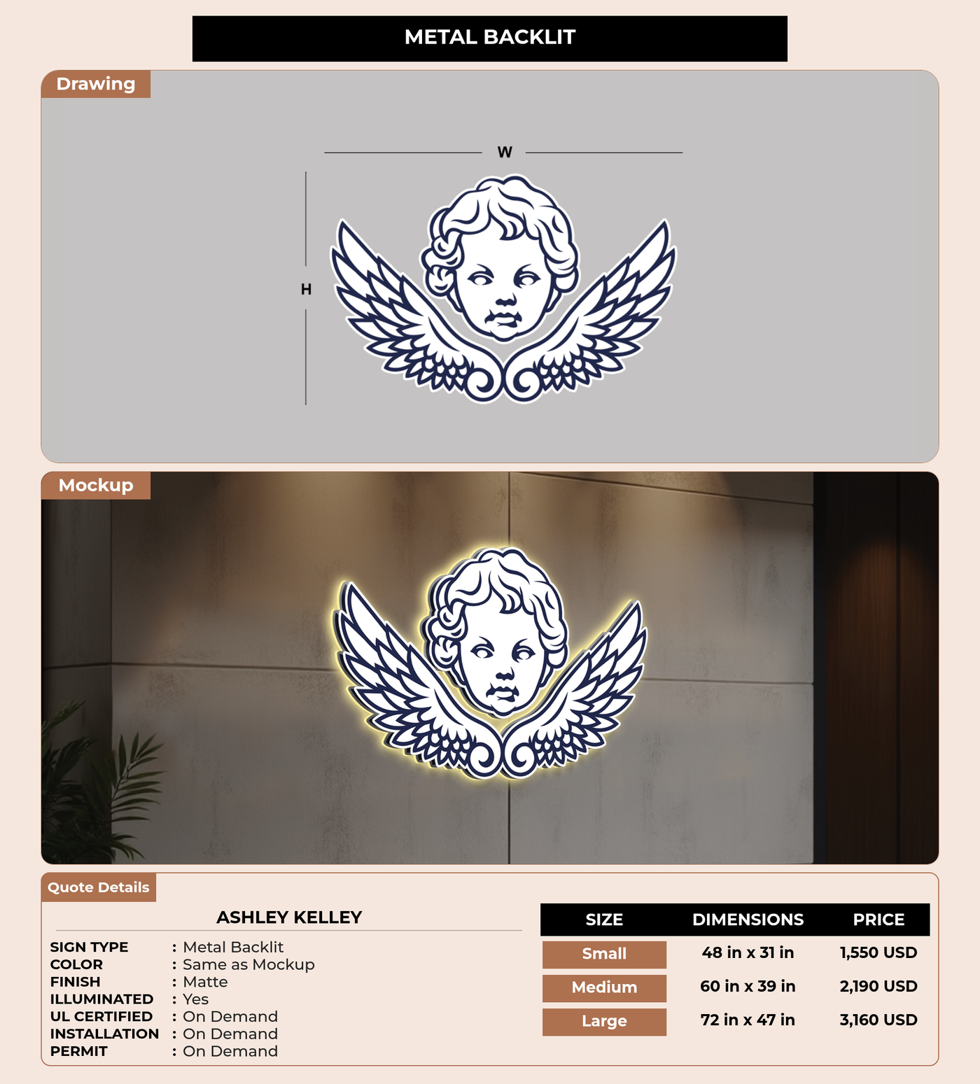 CUSTOM MOCKUP SIGN FOR Ashley Kelley