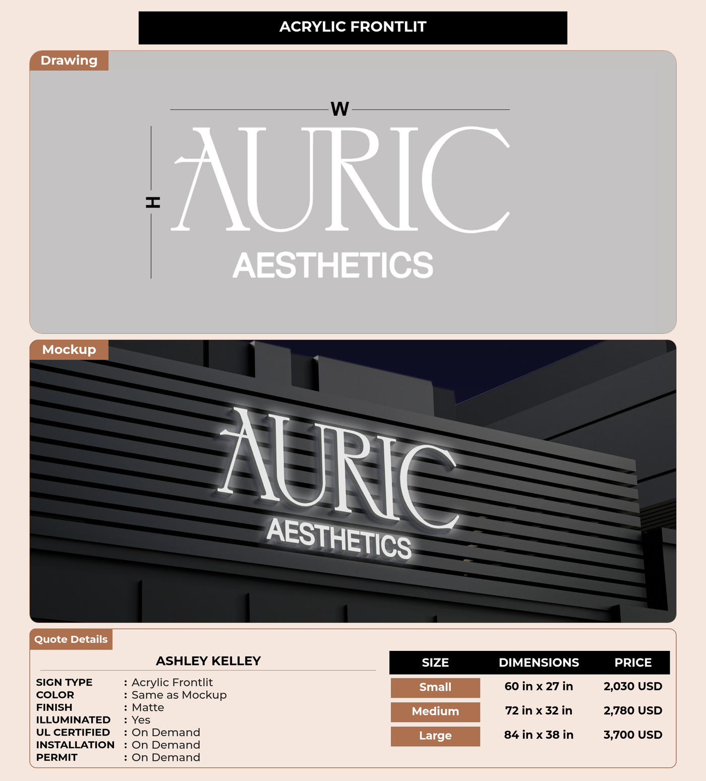 CUSTOM MOCKUP SIGN FOR Ashley Kelley