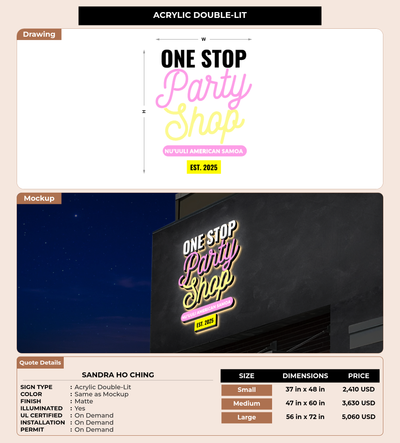 CUSTOM MOCKUP SIGN FOR sandra ho ching