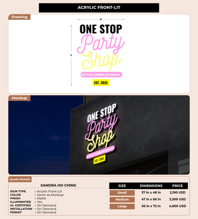 CUSTOM MOCKUP SIGN FOR sandra ho ching